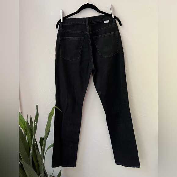 NEW BOYISH BLACK HIGH RISE ZIPPER FRONT STRAIGHT LEG JEANS 27 - Picture 4 of 5